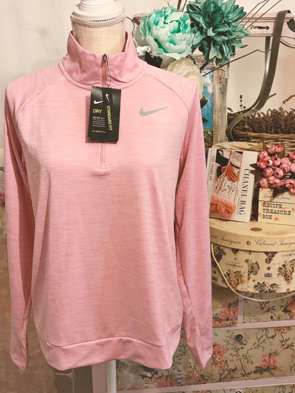 NWT✨NIKE Pacer Running Dry-Fit Quarter-zip Pullover Pink🌸 Sz Med! RARE